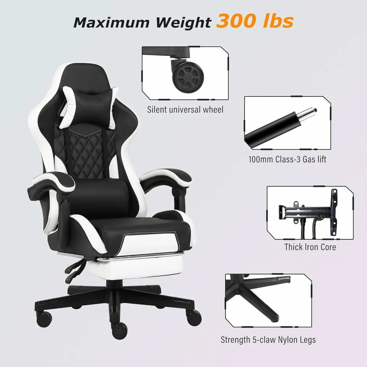 Gaming Chair Computer Office with Footrest - Image 4