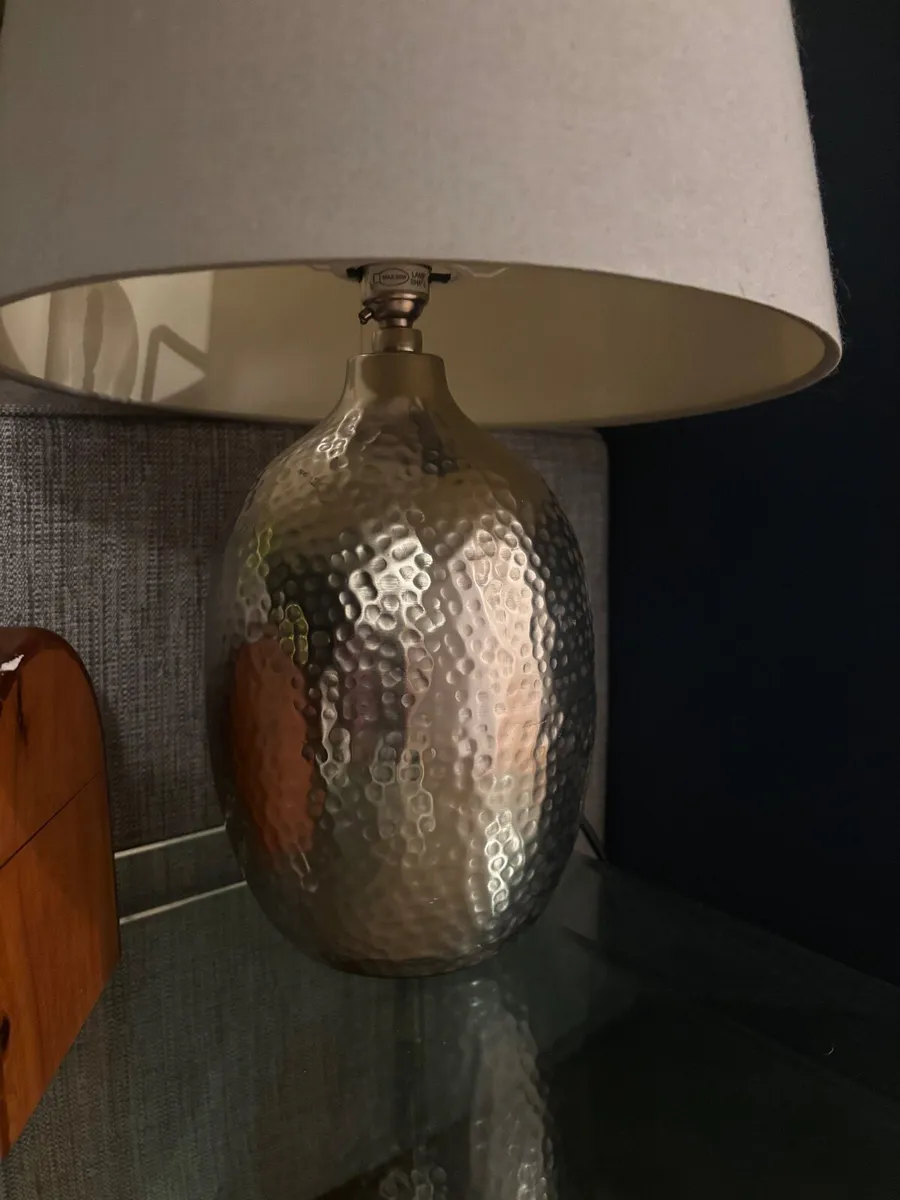 Laura Ashley Hammered Silver Pewter Lamp base - Image 2
