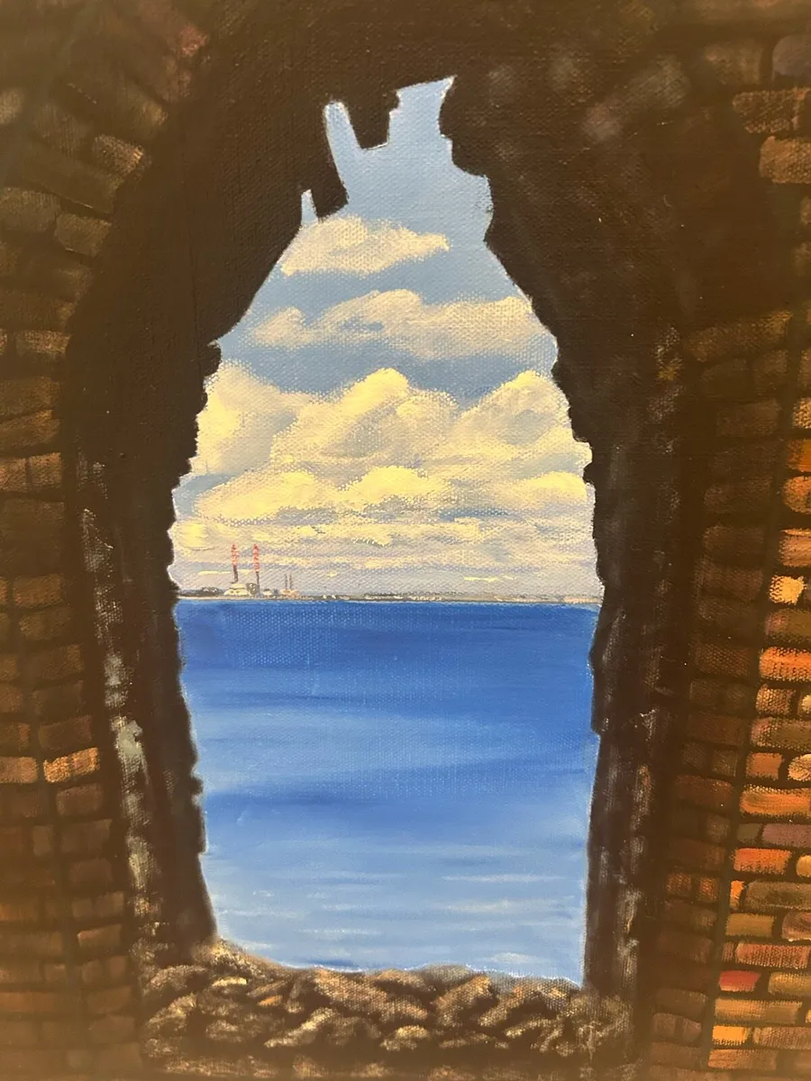 Original oil featuring iconic Poolbeg Chimneys - Image 2
