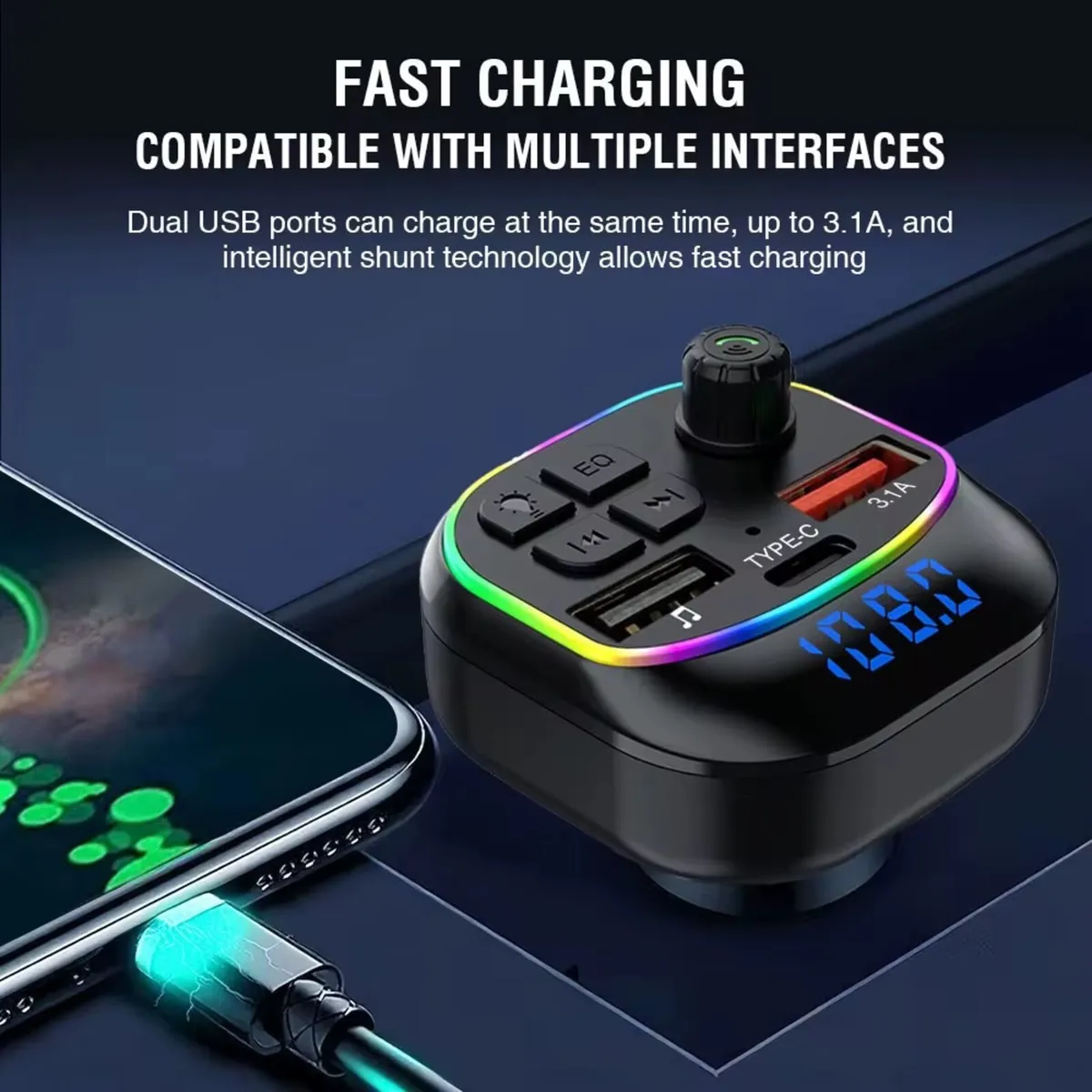 Car FM transmitter with Fast Charger - Image 2