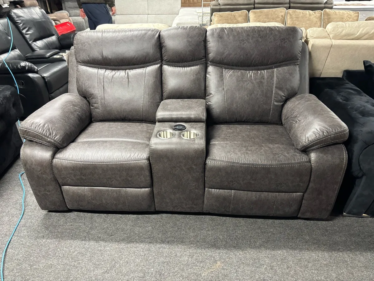 New Chocolate Brown leather Corner Sofas - Image 2