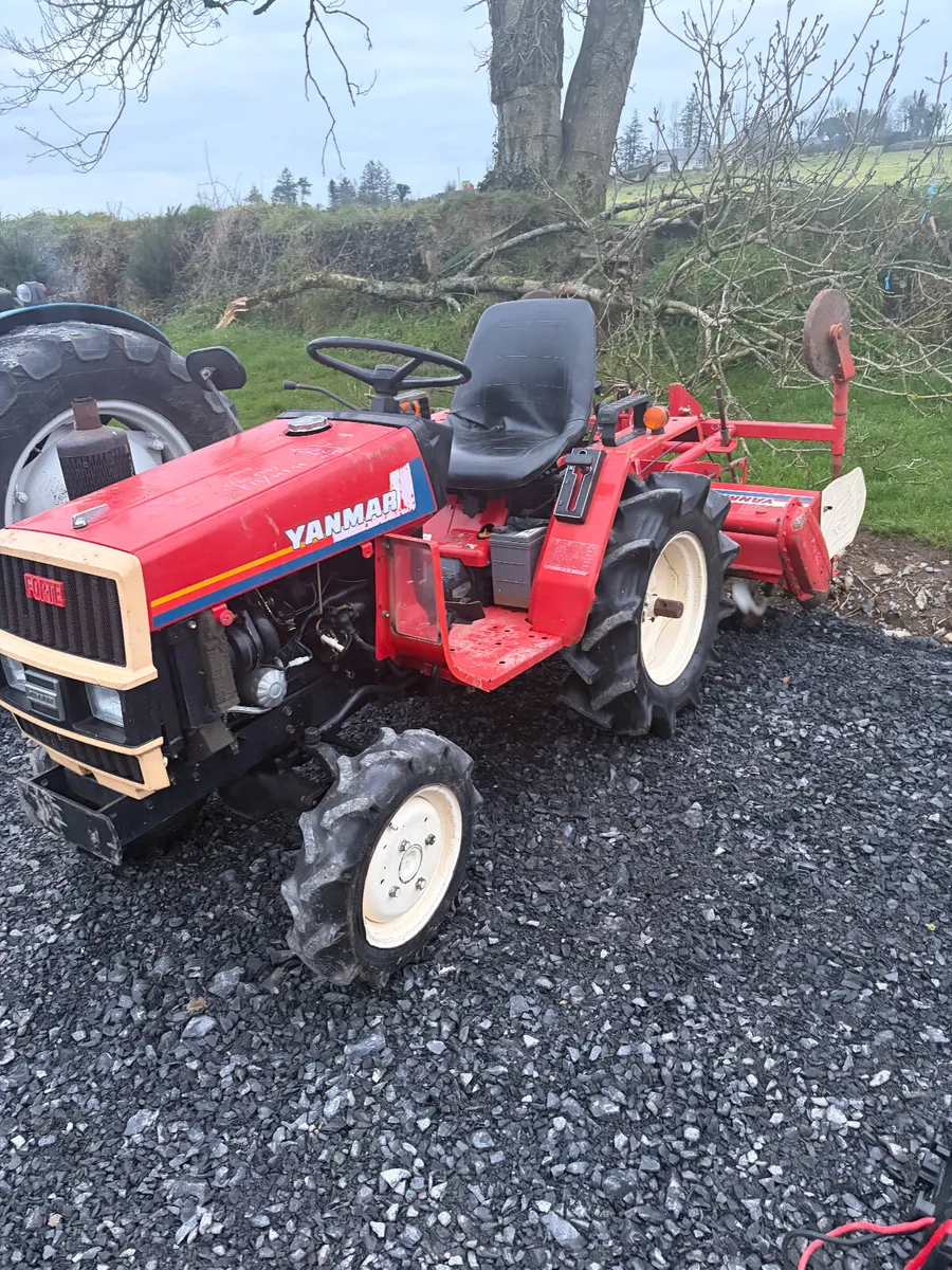 Yanmar f13D compact tractor with rotavator - Image 1