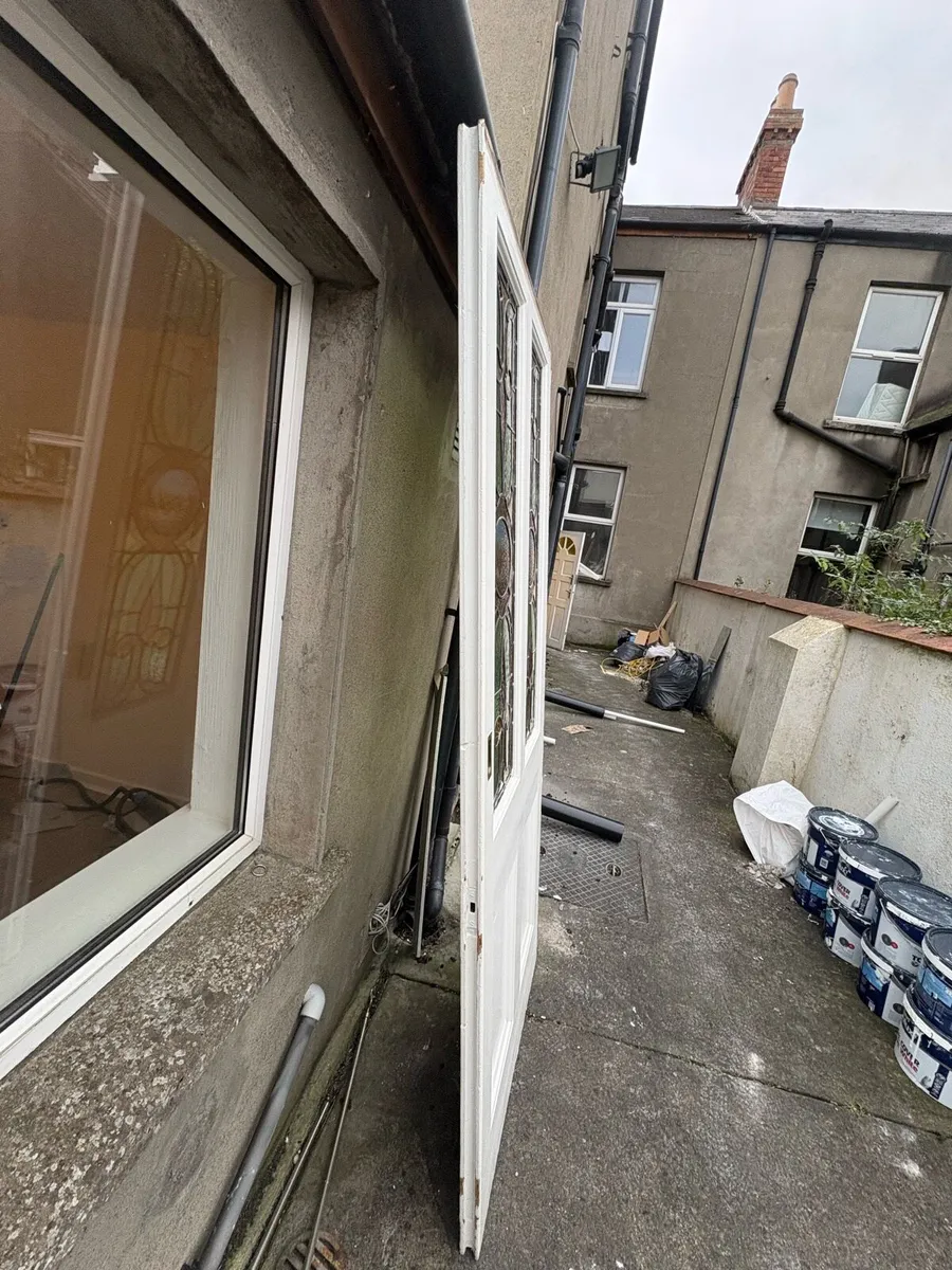 Vintage Double Doors with Stained Glass – 230x92cm - Image 4