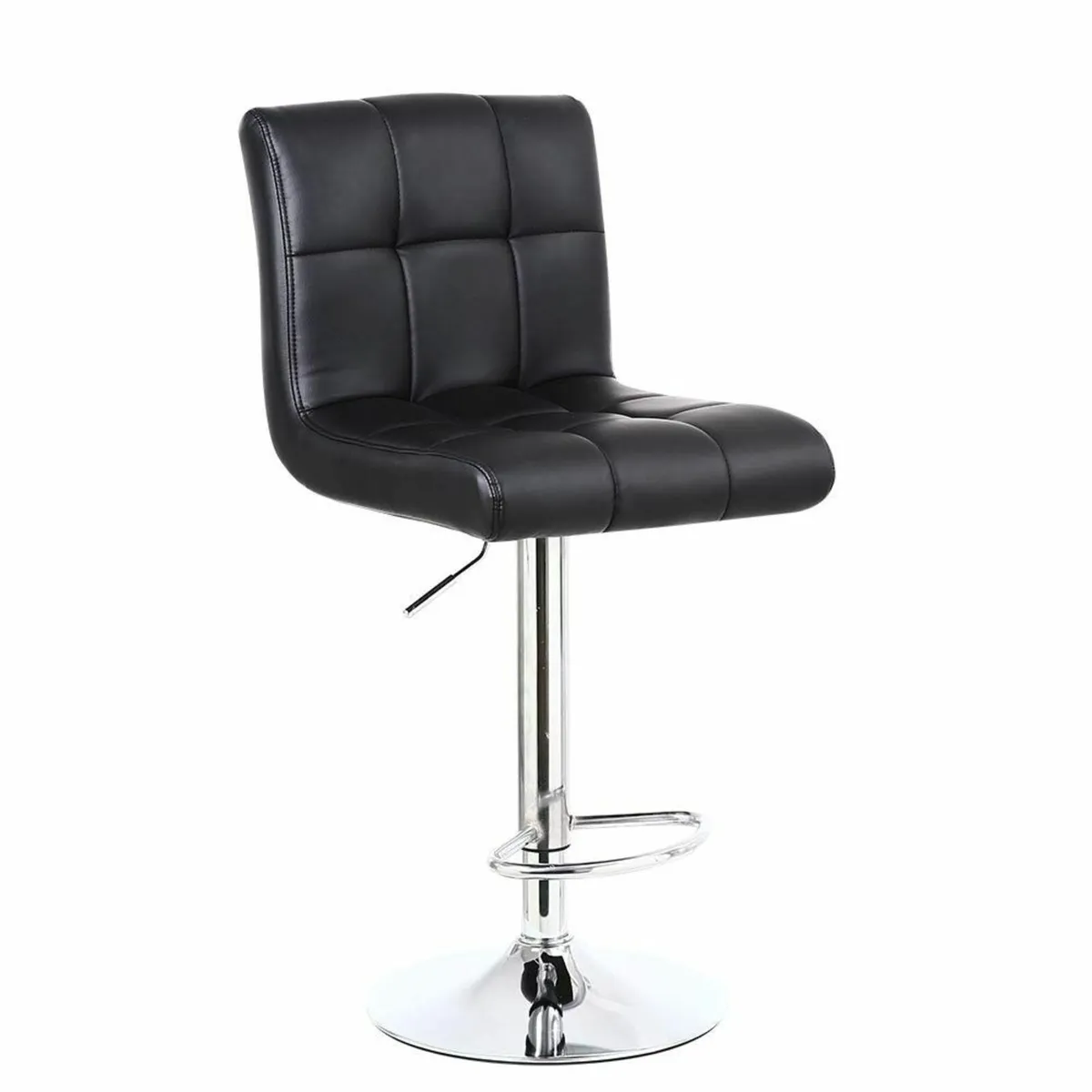 Bar Stool PU Leather with Backrest Height - Image 1