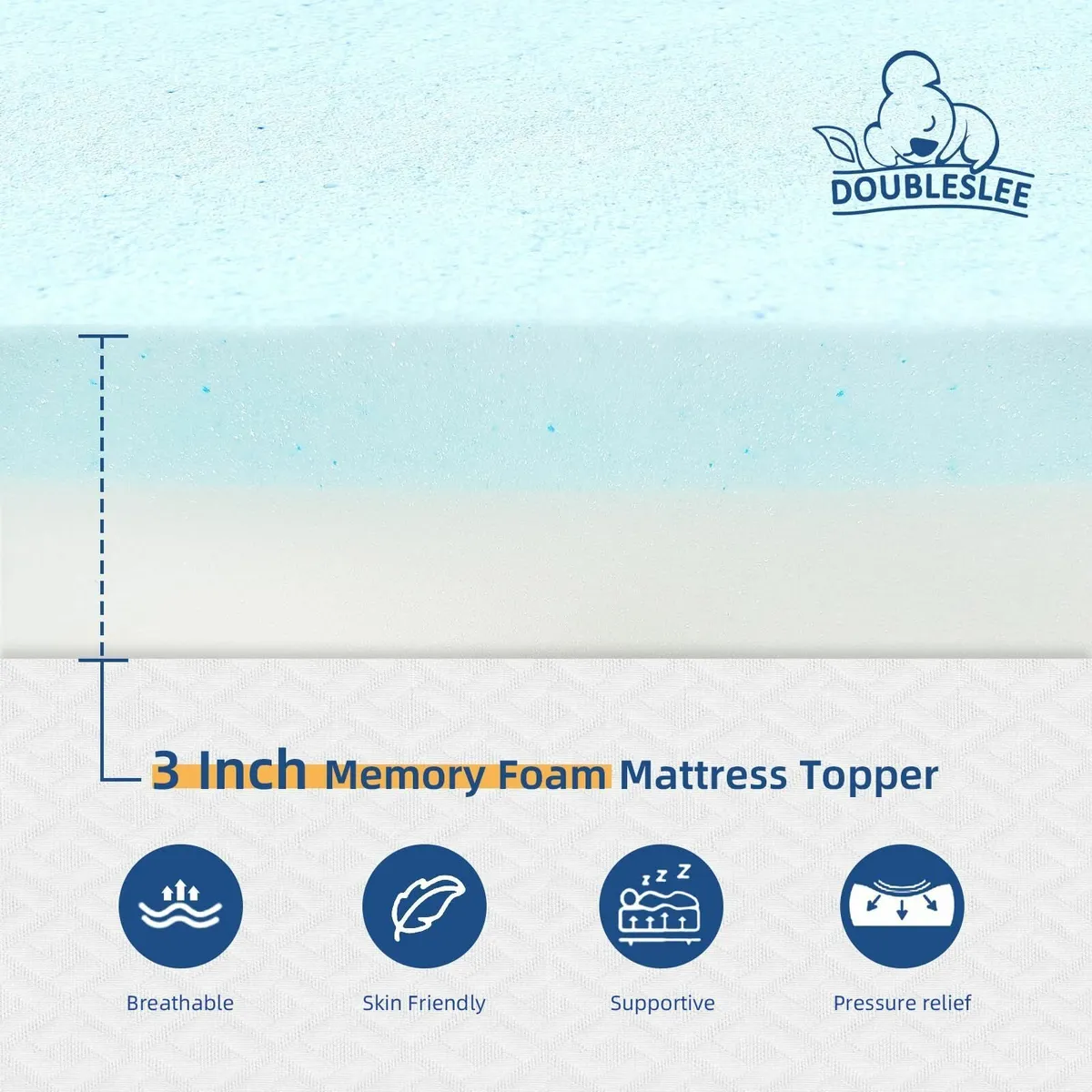 3 Inch Memory Foam Mattress Topper Small Double - Image 4