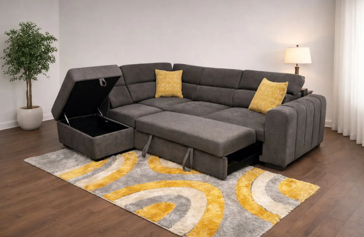 New Grey Fabric Carmen Sofa Beds Now in Stock - Image 1
