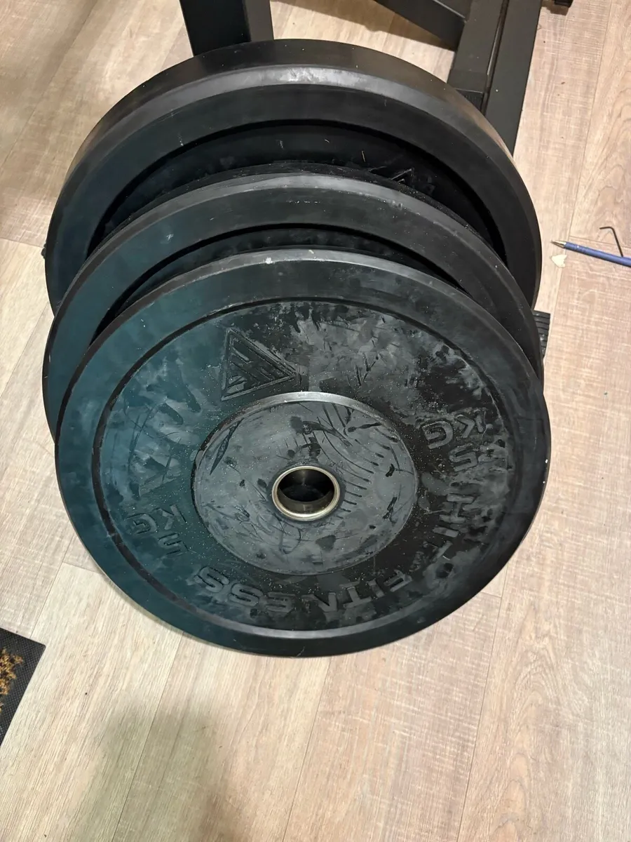 Hit fitness bench,adjustable rack, clips + 80kg - Image 3