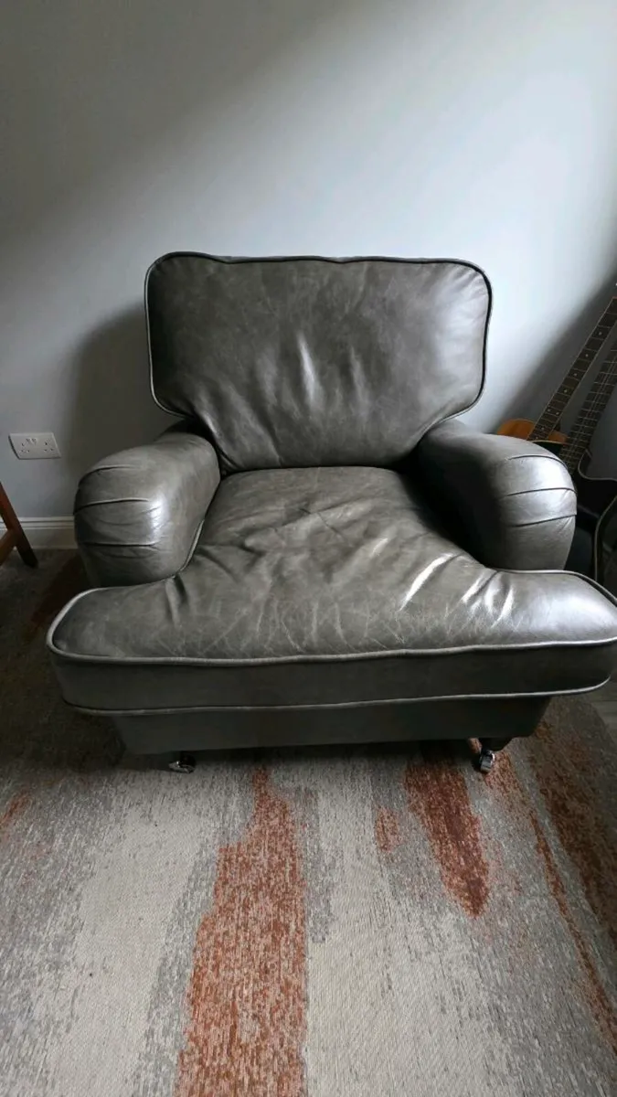Leather sofa and Armchair - Image 1