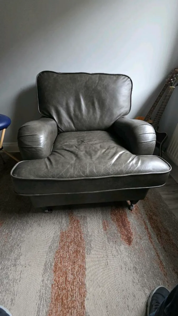 Leather sofa and Armchair - Image 2