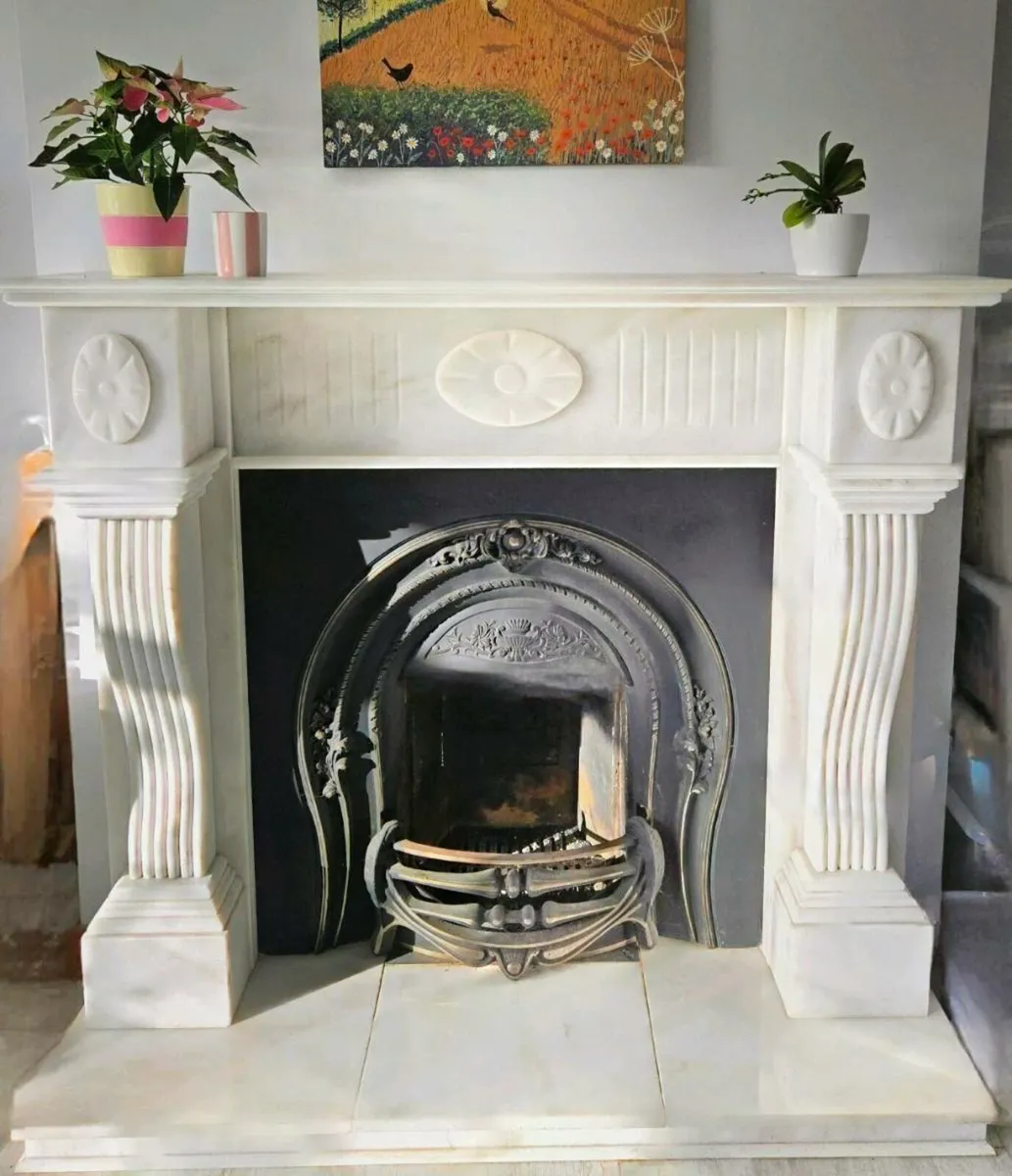 Beautiful White Marble Fireplace - Image 1