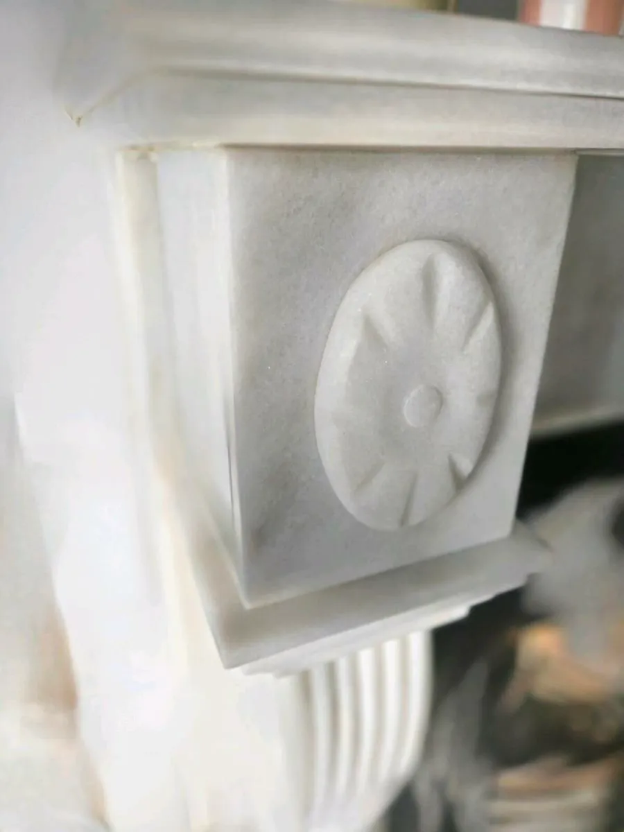 Beautiful White Marble Fireplace - Image 2