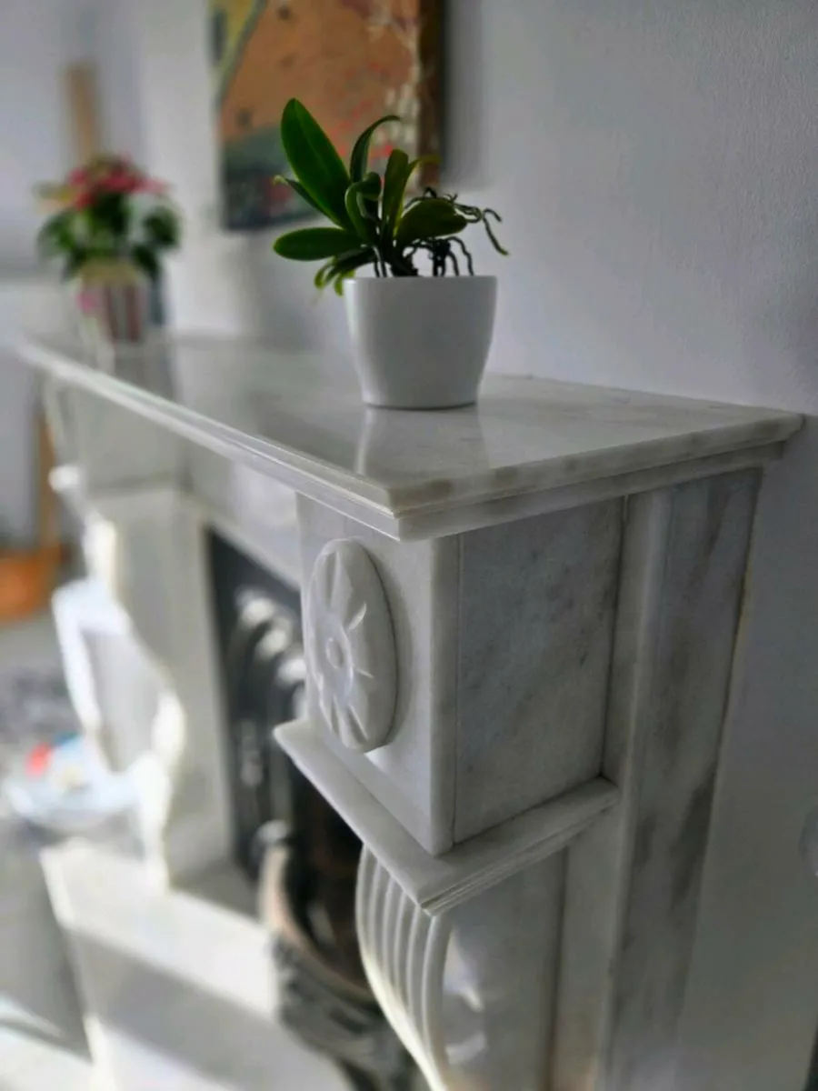 Beautiful White Marble Fireplace - Image 3