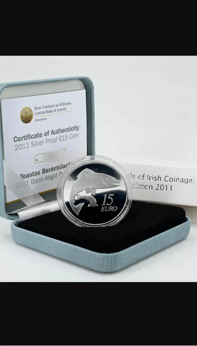 Irish €15 Silver Proof Coin 2011 Salmon - Image 3