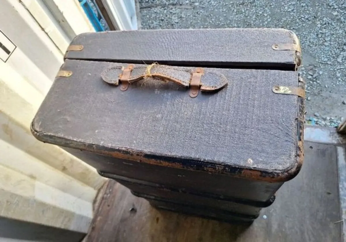 Vintage Banded Steamer Trunk - Image 3