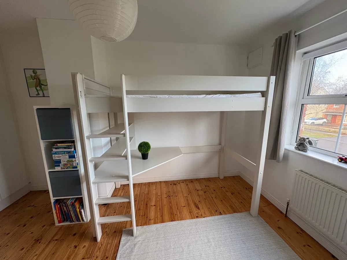 Kids Loft Bed  Single Bed Size with Desk & Storage - Image 1