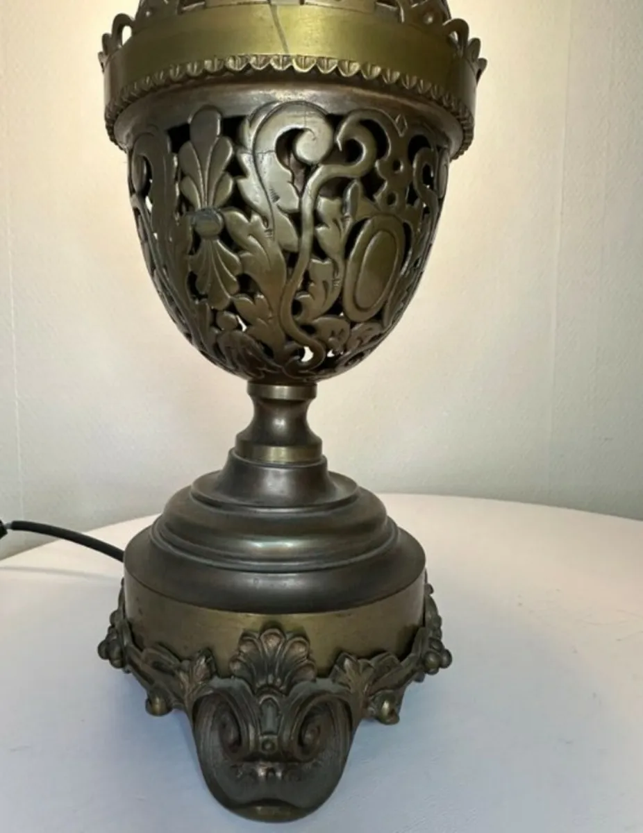 1920s French bronze brass lamp - Image 4