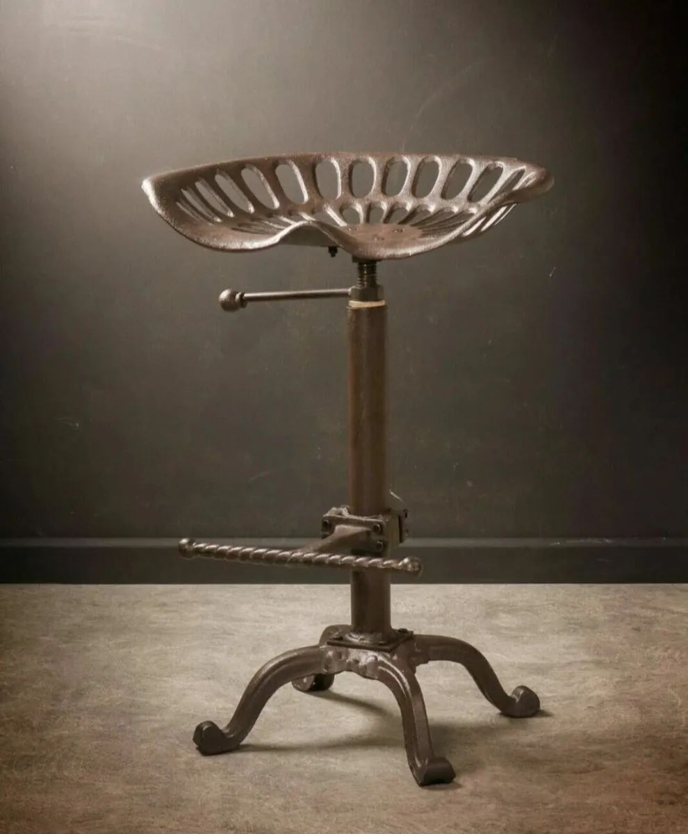 New Cast Iron Tractor Style Kitchen Bar Stool Seat - Image 3
