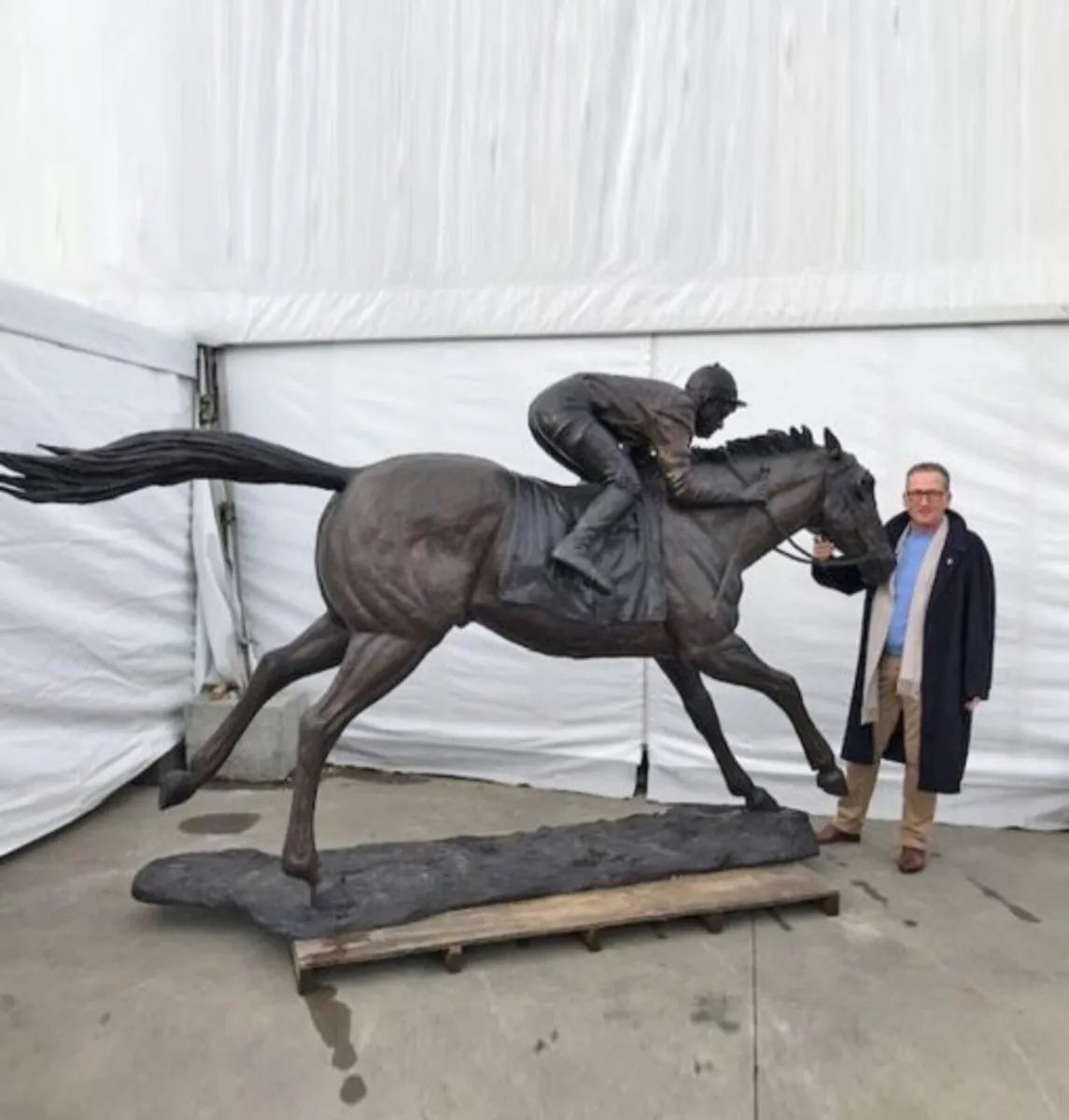 Bronze XXL HORSE AND JOCKEY SCULPTURE - Image 2