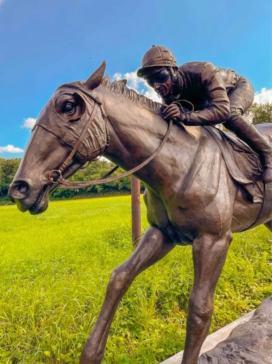 Bronze XXL HORSE AND JOCKEY SCULPTURE - Image 3