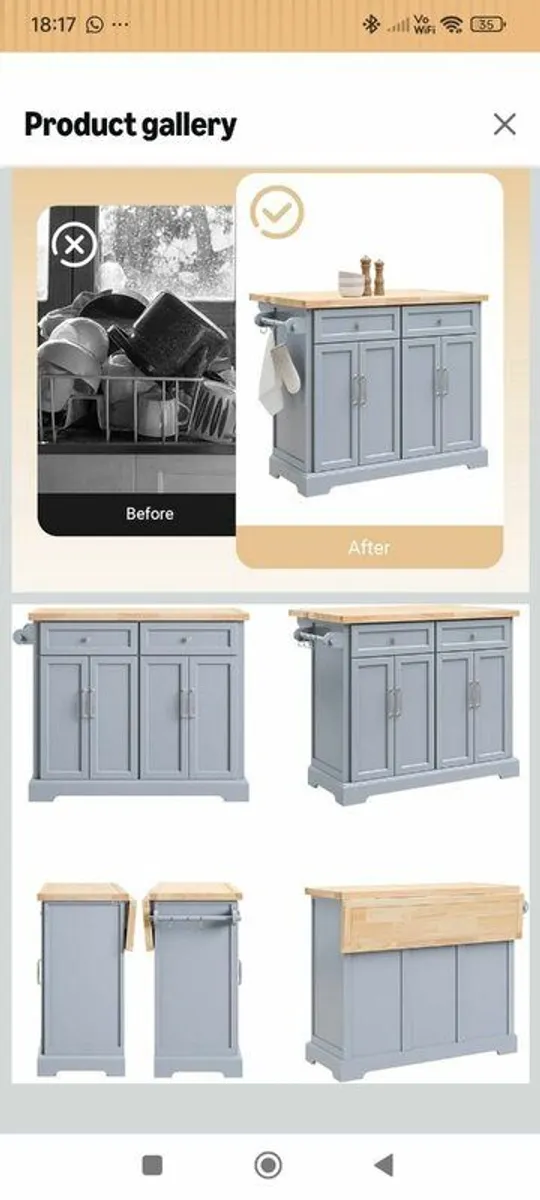 Brand new in box * *Kitchen Island*" - Image 4