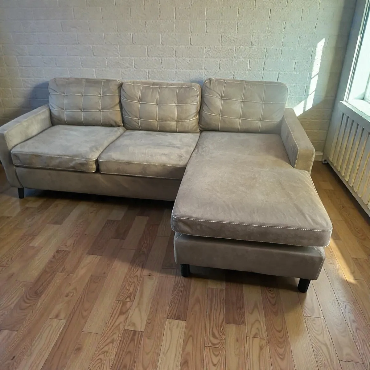 Grey corner sofa L shaped delivery available - Image 2