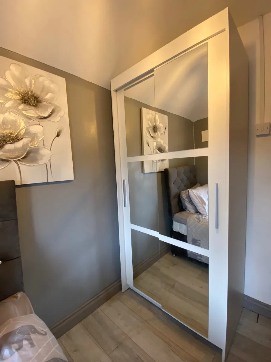 Wardrobe KARO 100cm White *FREE DELIVERY - Image 1