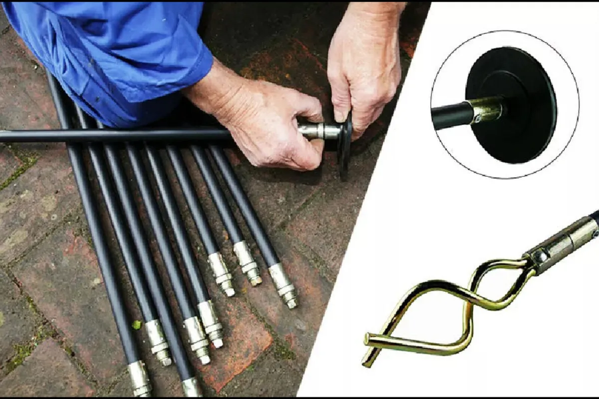 12 Piece Drain Rods Plumbing Set 9mm - Image 2