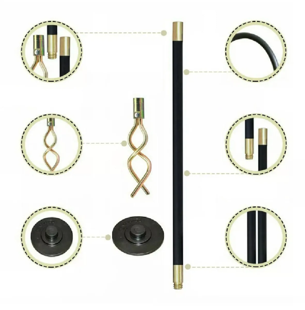 12 Piece Drain Rods Plumbing Set 9mm - Image 3