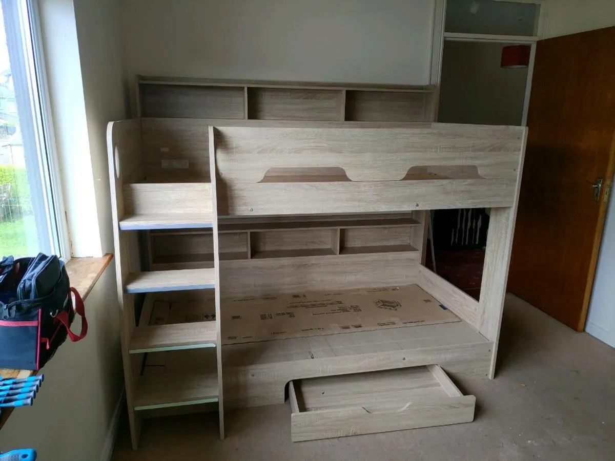 Bunk Bed with Storage Shelves & Under-Bed Drawer - Image 2