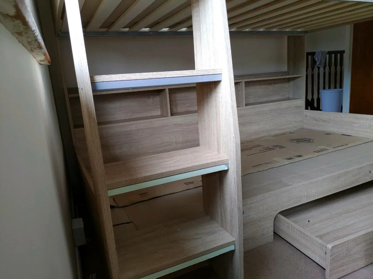 Bunk Bed with Storage Shelves & Under-Bed Drawer - Image 4