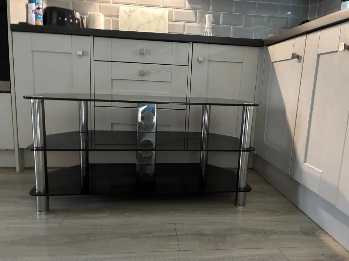 Glass tv stand