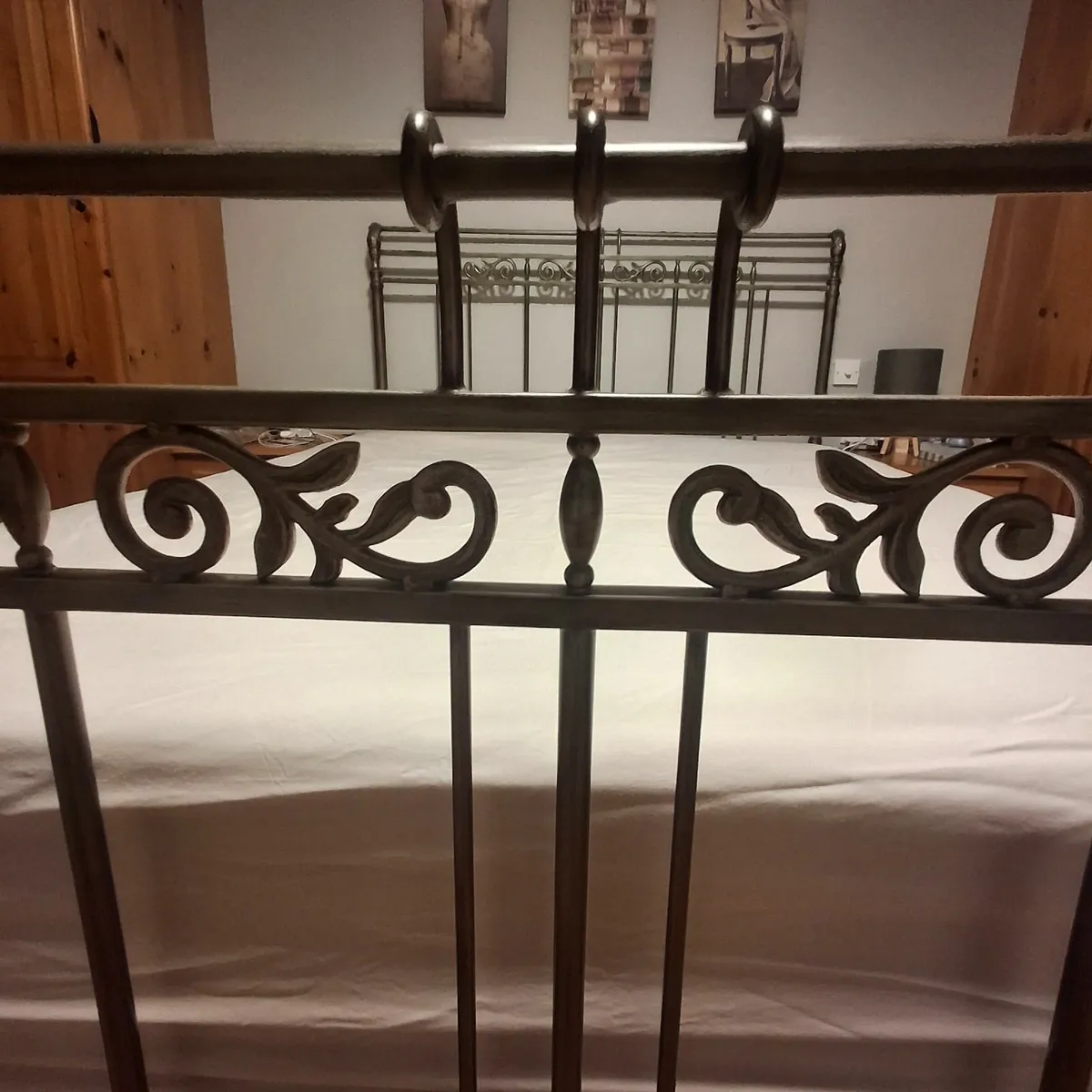 Bed Frame Antique Chrome King Size - Image 2