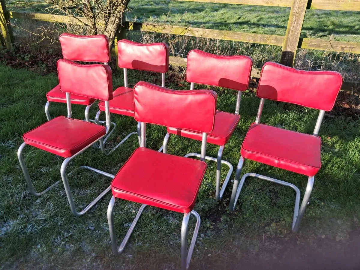 6 newly upholstery  chrome chairs - Image 2