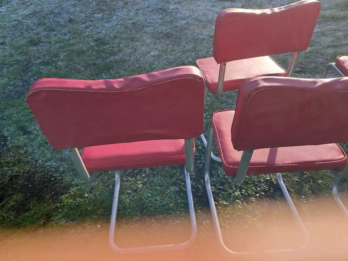 6 newly upholstery  chrome chairs - Image 4