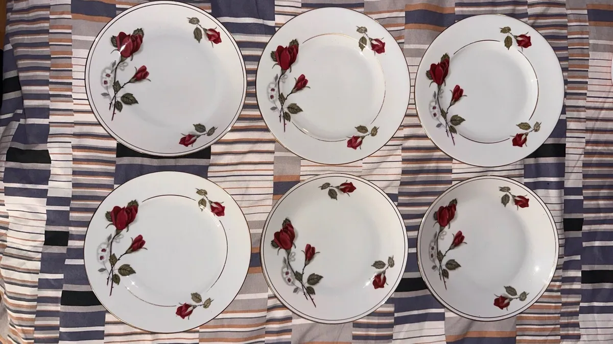 Used Antique plates, cups and saucers - Image 1