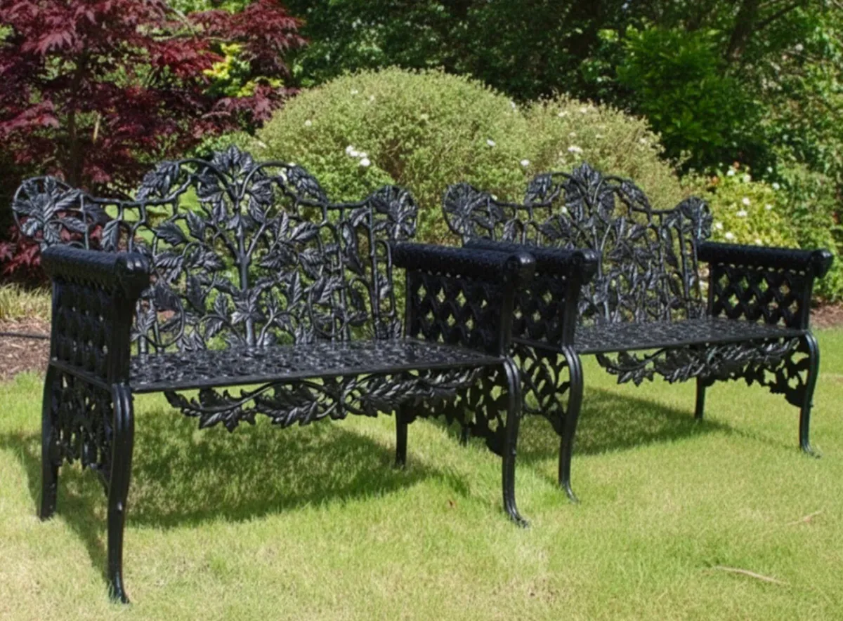 Cast iron garden benchs - Image 2