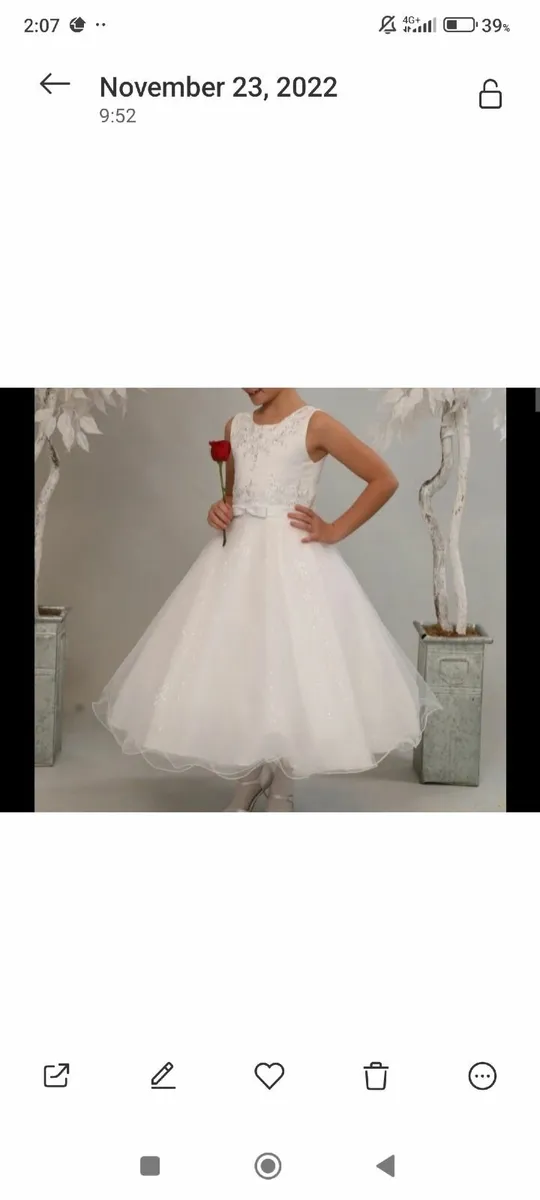 Communion Dress with bag, tiara and white shawl - Image 1