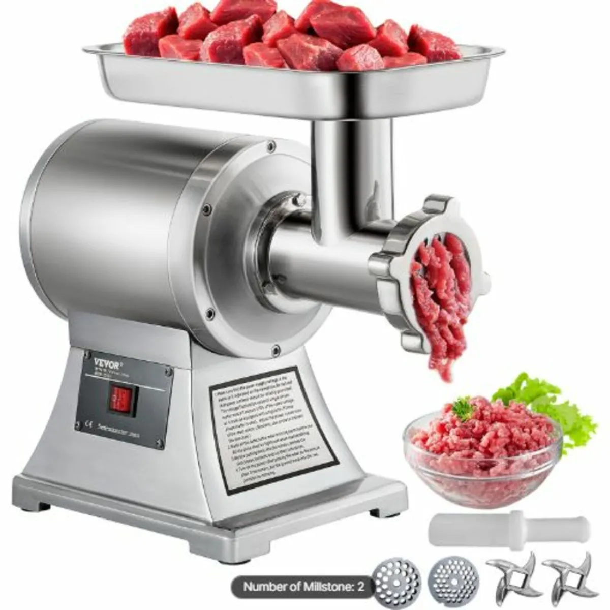 8500W Commercial Stainless Steel 204.1 kg Meat - Image 1