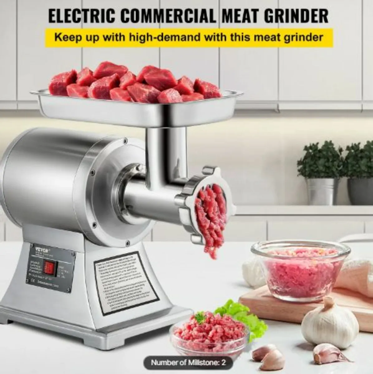8500W Commercial Stainless Steel 204.1 kg Meat - Image 3