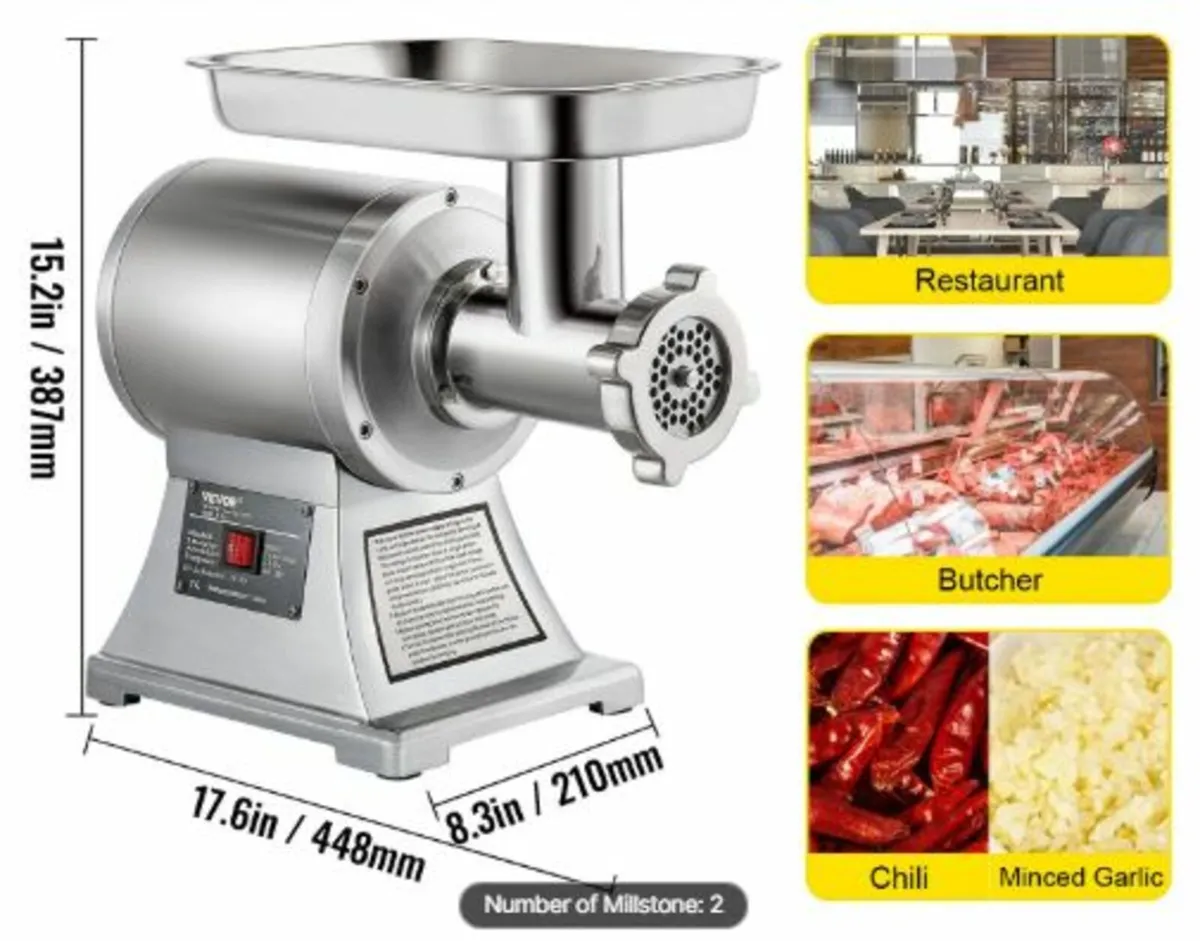8500W Commercial Stainless Steel 204.1 kg Meat - Image 4