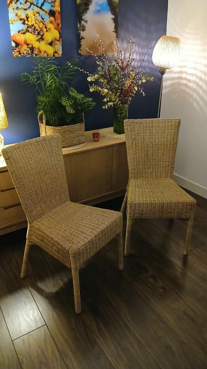 2 Wicker Kitchen Chairs - Image 2