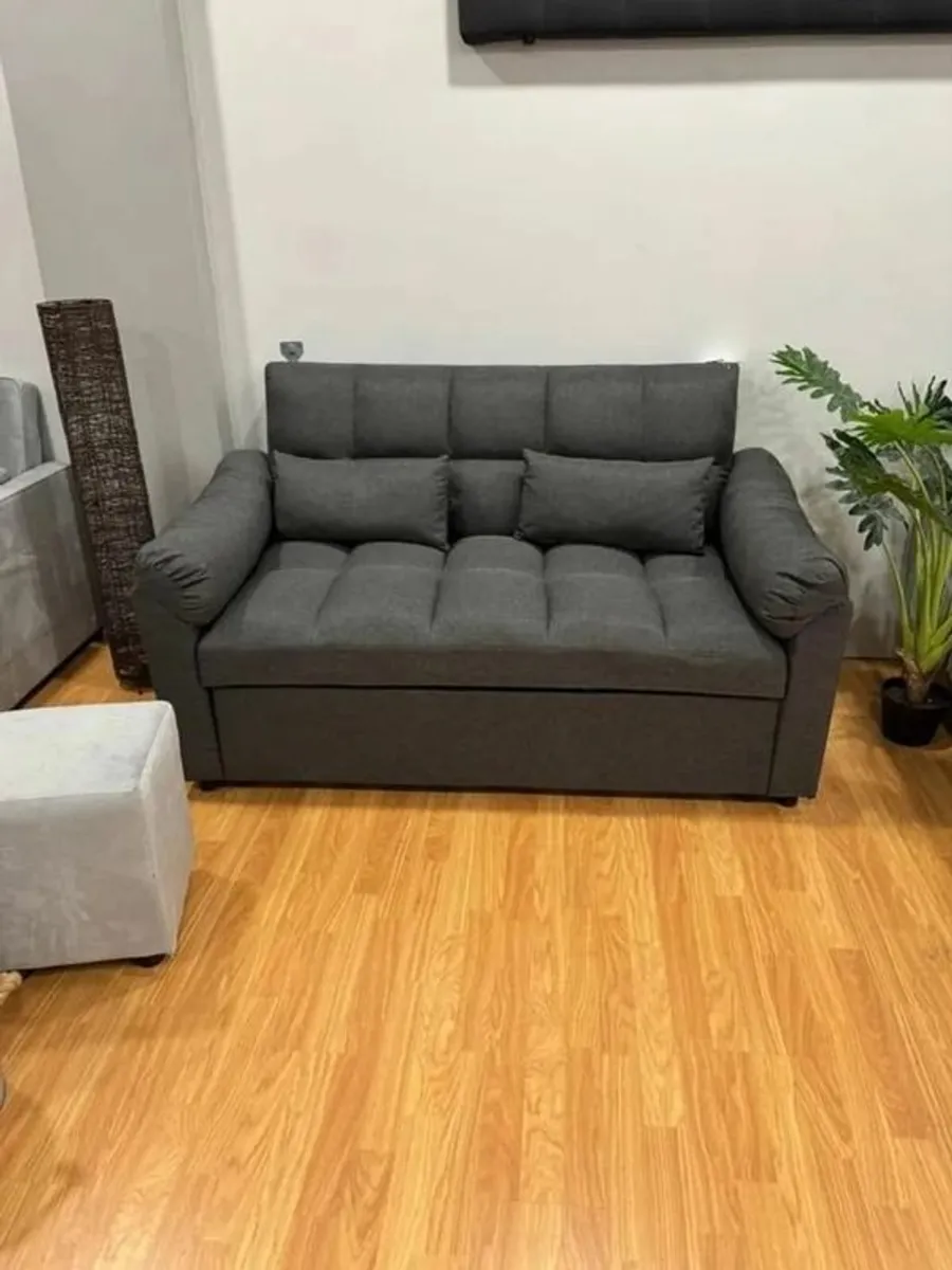 FINAL UNITS Pull Out Fabric Double Sofa Bed 2 Seater Sleeper - Image 1