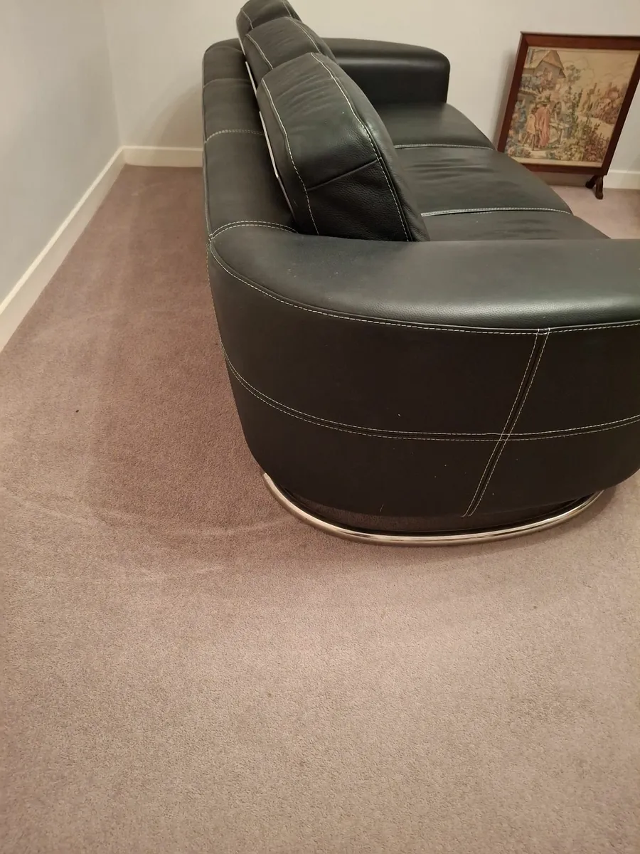 Leather sofa & armchair - Image 2
