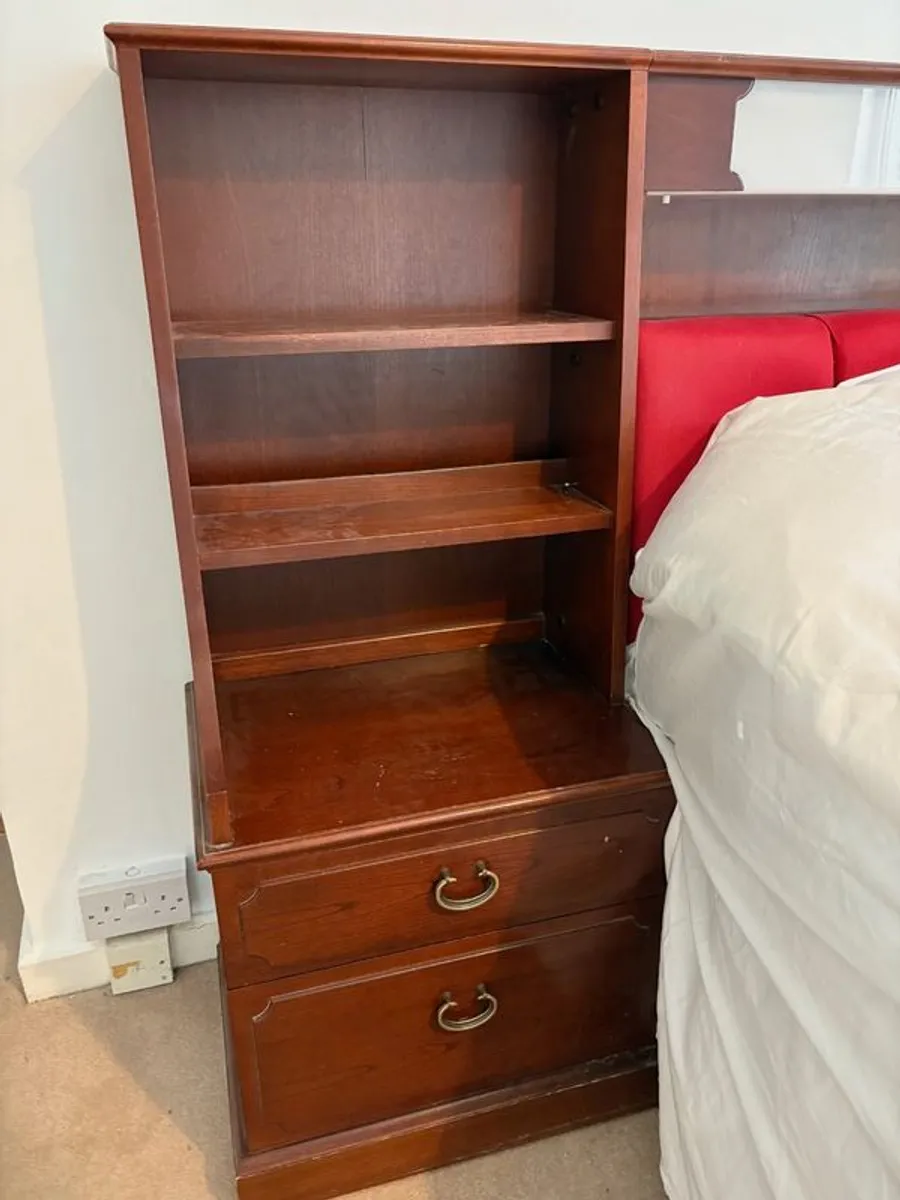 Vintage G Plan Style KING Headboard & Bedside Unit Set - Image 4