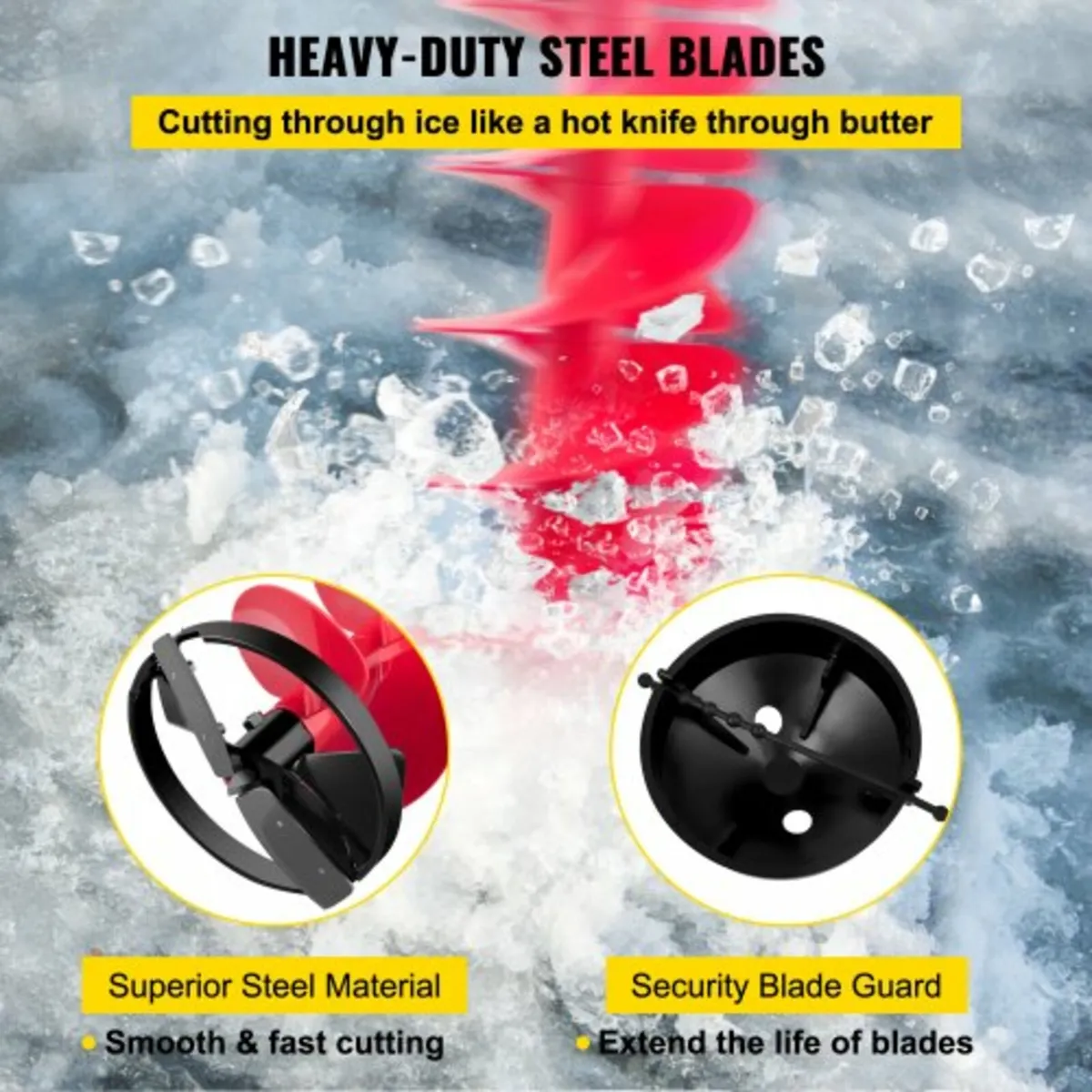 Ice Drill Auger, 8" Diameter Nylon Ice Auger, 39\ - Image 4