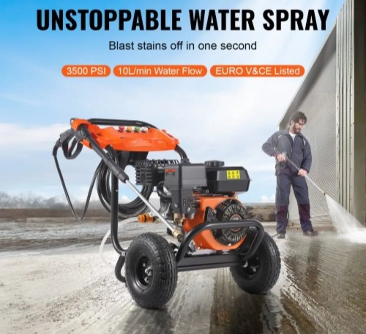 Gas Pressure Washer, 3500 PSI 10L/min, 2.6 GPM Gas - Image 2