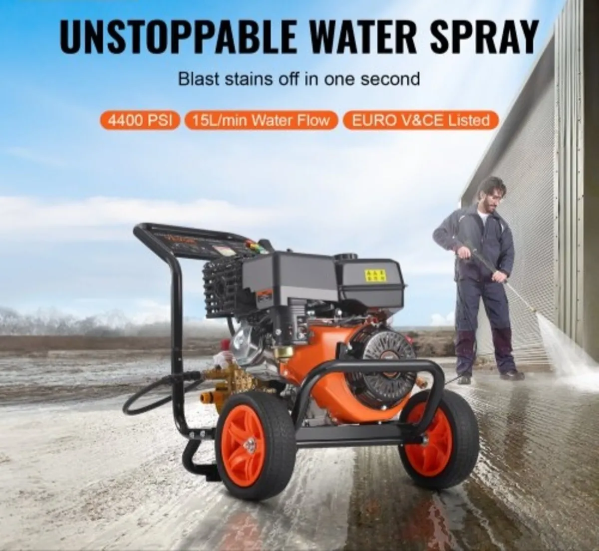 Gas Pressure Washer, 4400 PSI 15L/min, 4 GPM Gas P - Image 3