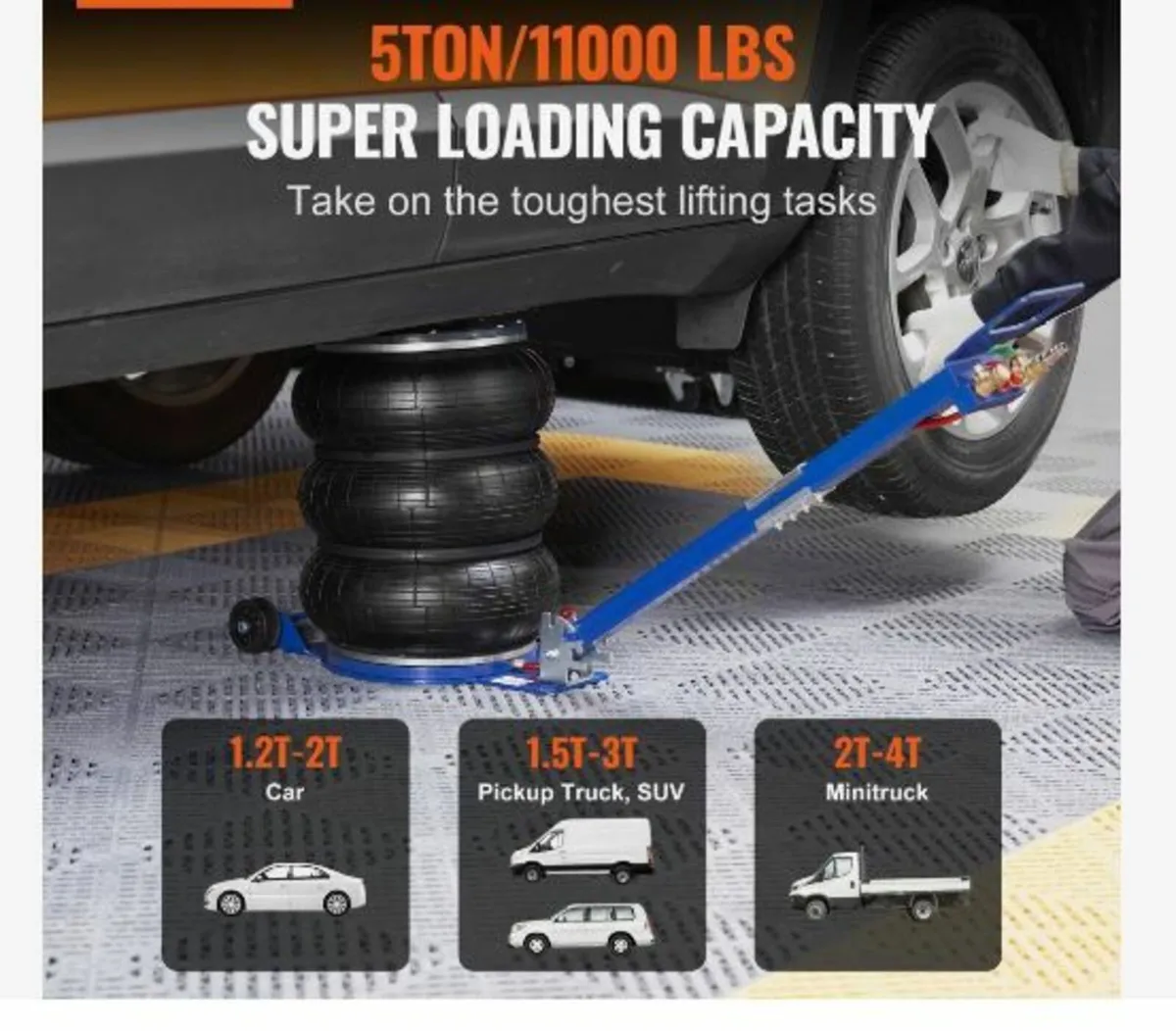 Air Jack, 5 Ton/11000 lbs Triple Bag Air Jack - Image 2