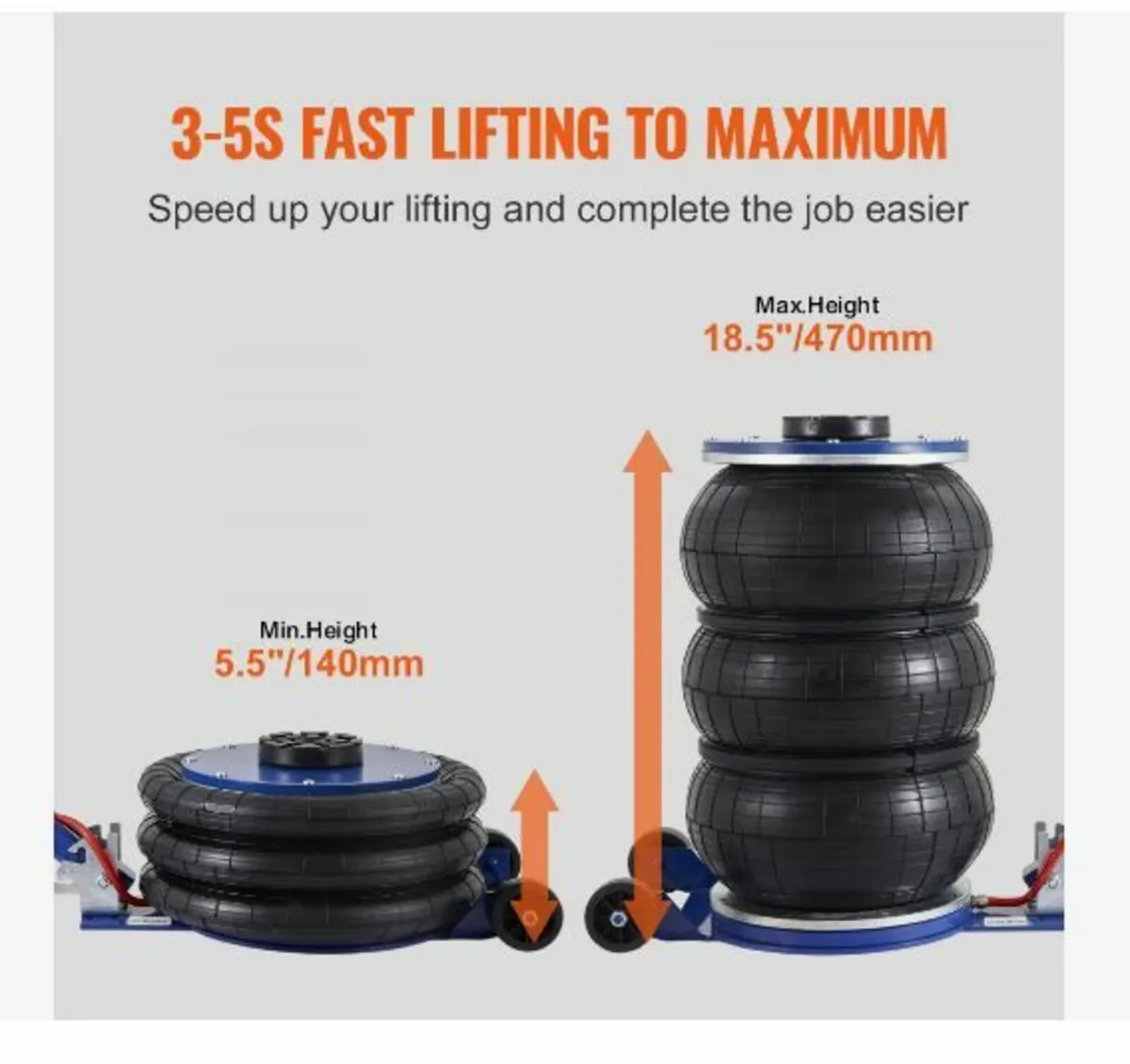 Air Jack, 5 Ton/11000 lbs Triple Bag Air Jack - Image 3