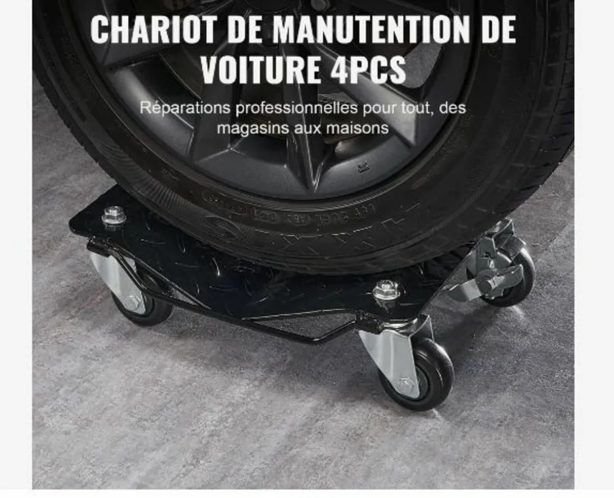 Car Dolly Wheel Tire Dolly 4 PCS Heavy Duty Skate - Image 2